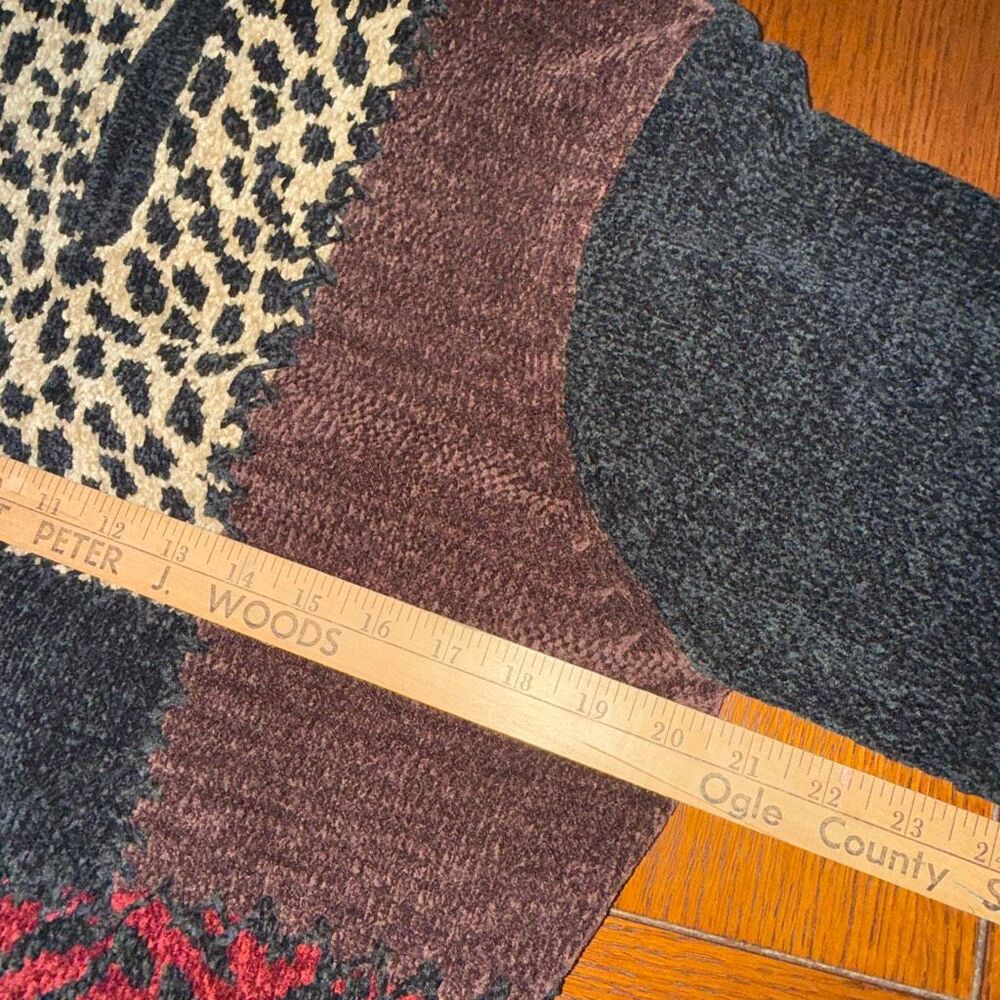 Vintage Studio Works Chenille Patchwork Sweater L… - image 8